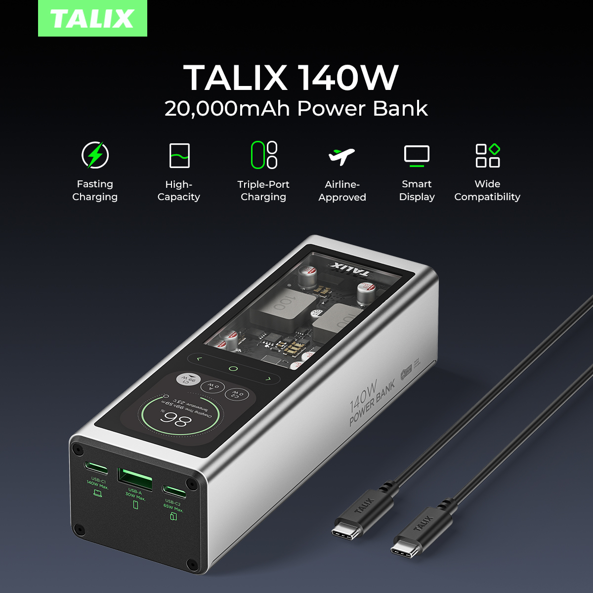 TALIX 140W Power Bank 20000mAh - Drone Power Bank avis et prix