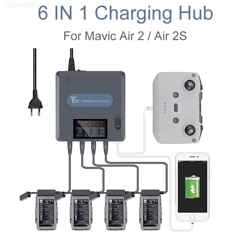 6 in 1 Digital display Battery - Drone Charging Hub avis et prix