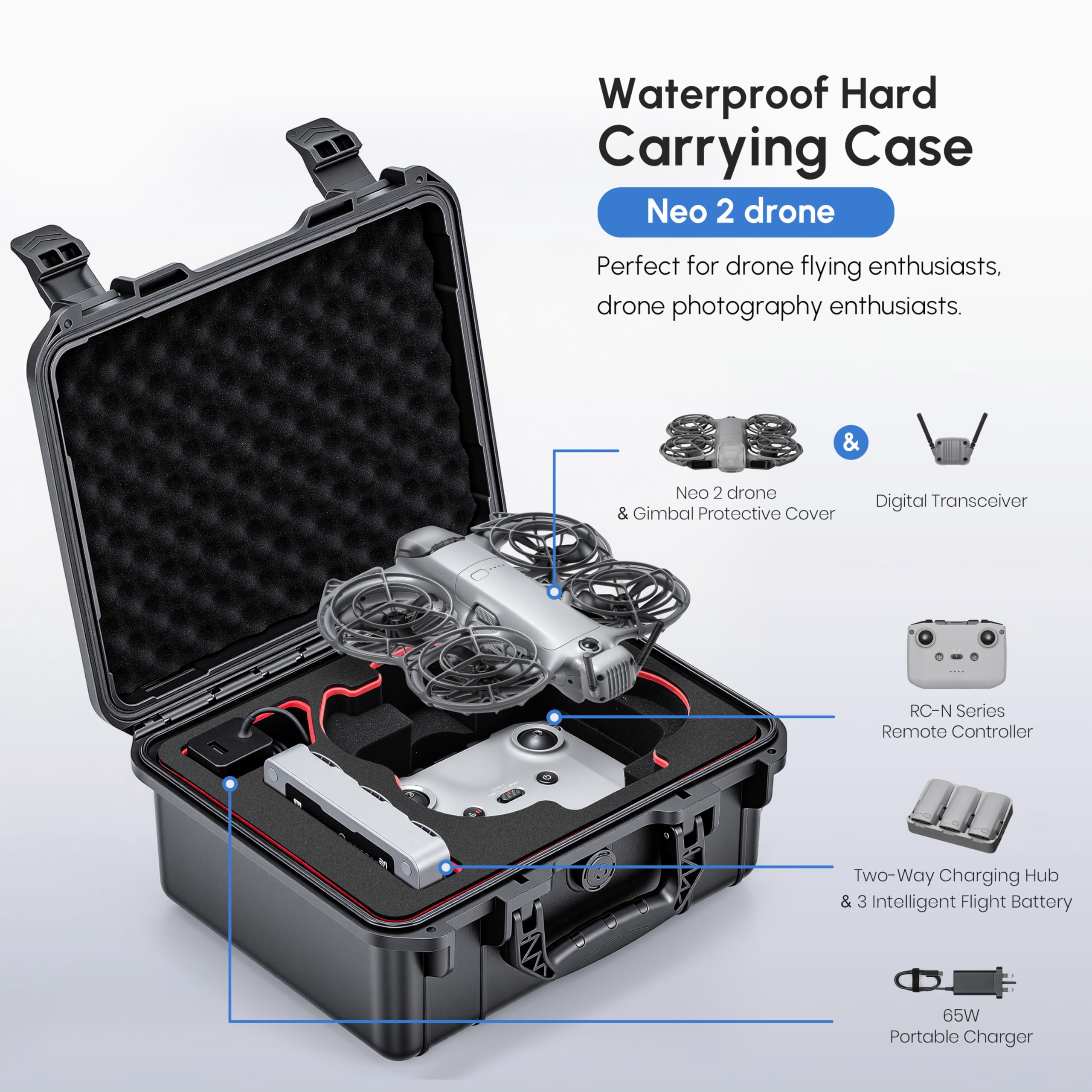NEO 2 Case,Waterproof Hard Car - Drone Joystick Cover avis et prix