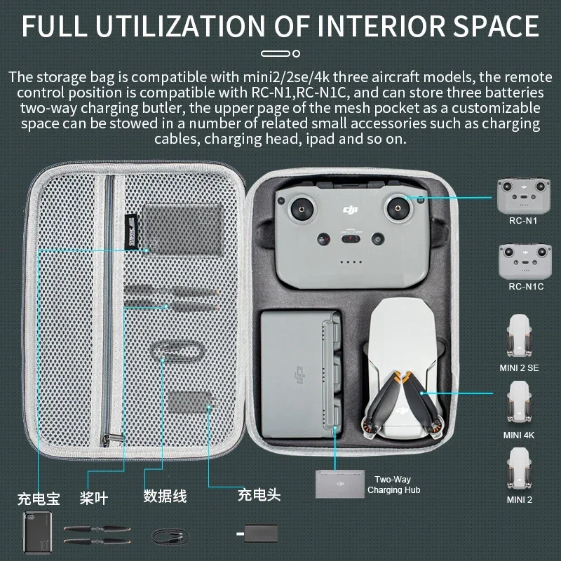 Mini 2 Shoulder Bag PU Portabl - Drone Carrying Case avis et prix