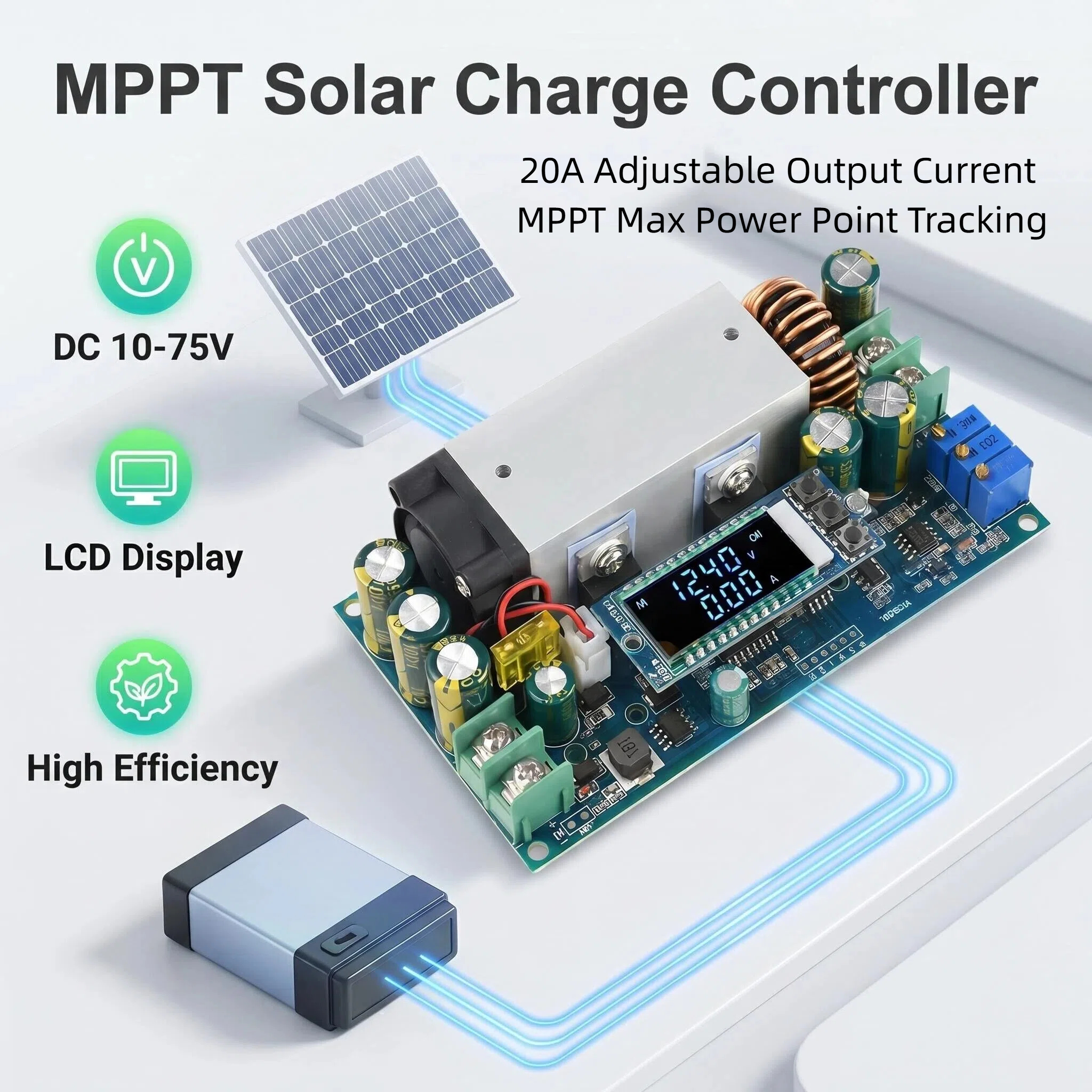 10-75V 20A Adjustable Buck Mod - Drone Solar Charger avis et prix