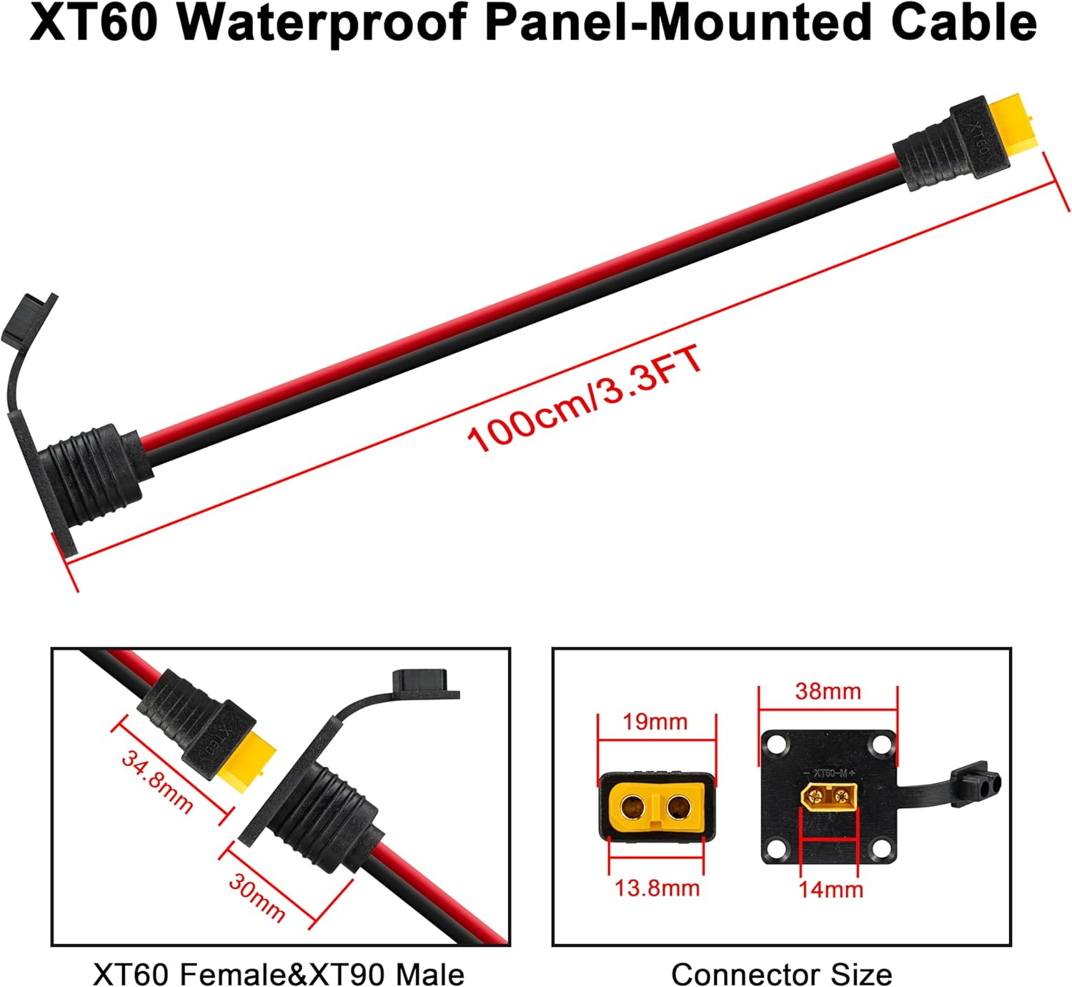 JMUYTOP 3FT 12AWG XT60 Panel M - Drone Battery Adapter avis et prix