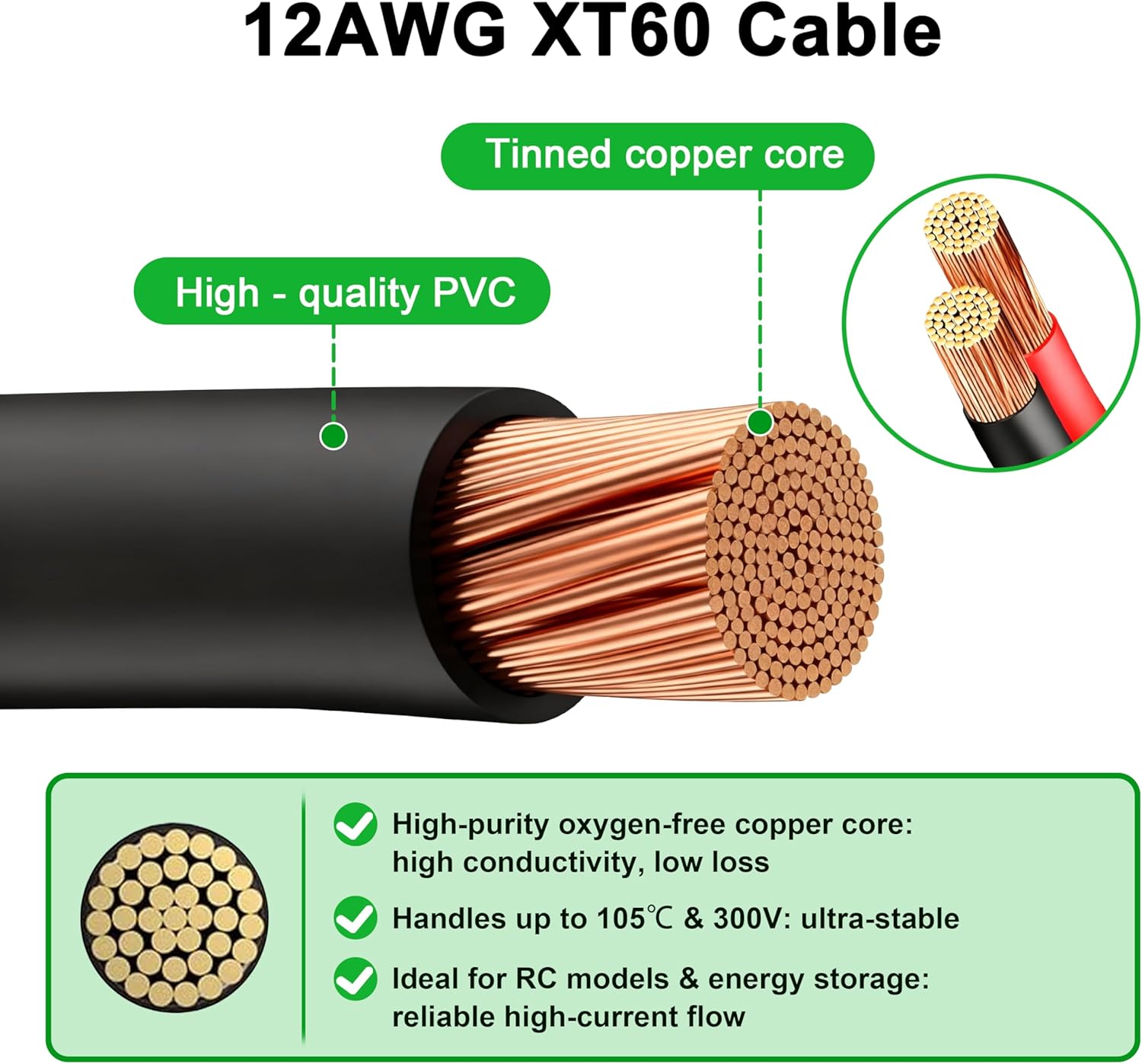 JMUYTOP 3FT 12AWG XT60 Panel M - Drone Battery Adapter avis et prix