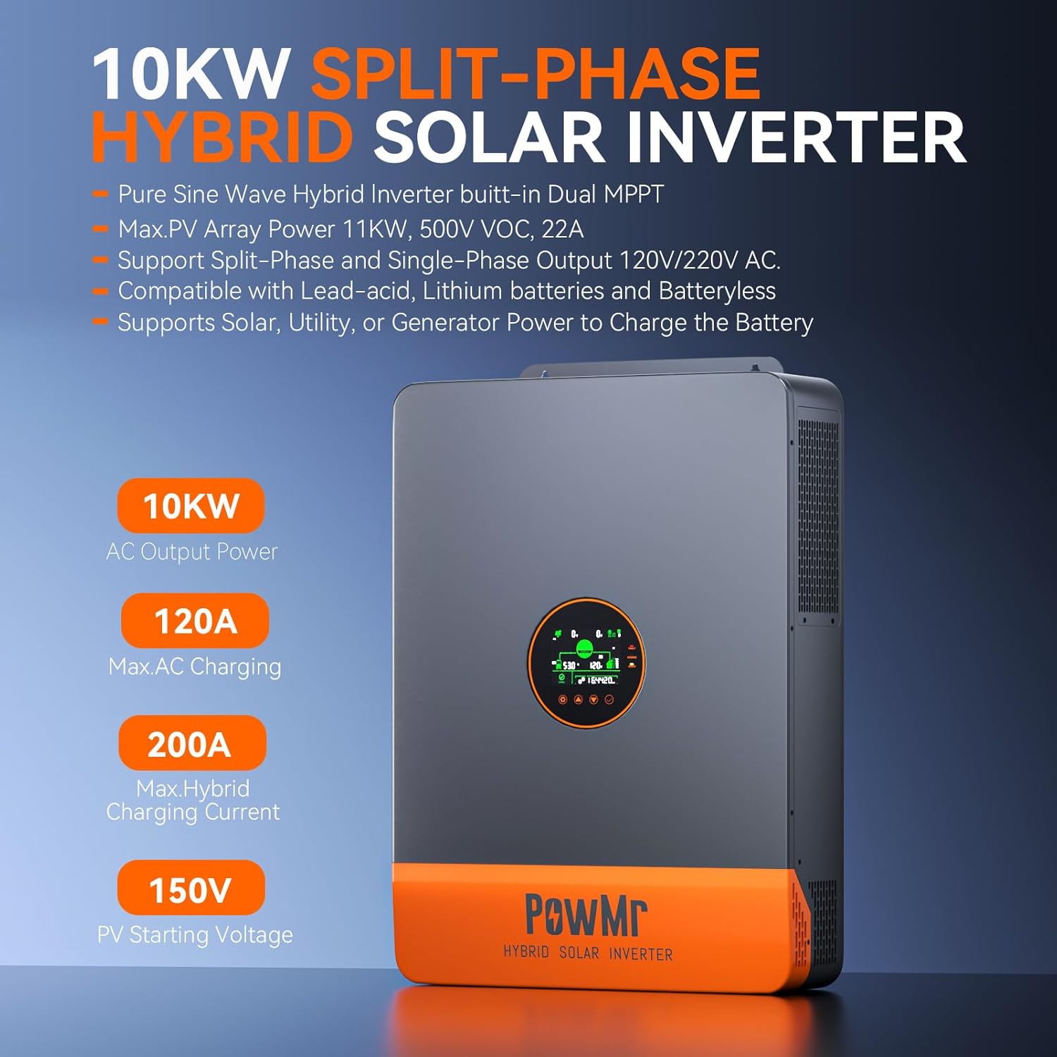 PowMr 10KW Split Phase Inverte - Drone Solar Charger avis et prix