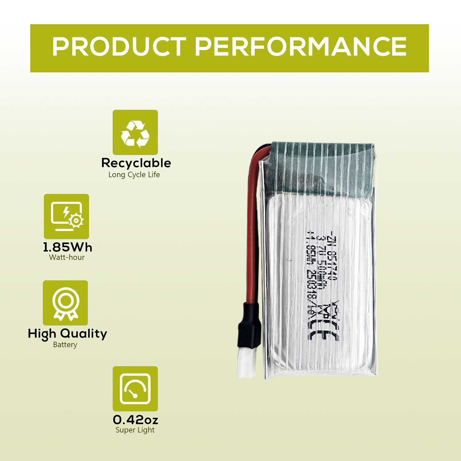 5Pcs 3.7V 500mAh LiPo Batterie - Drone Power Bank avis et prix